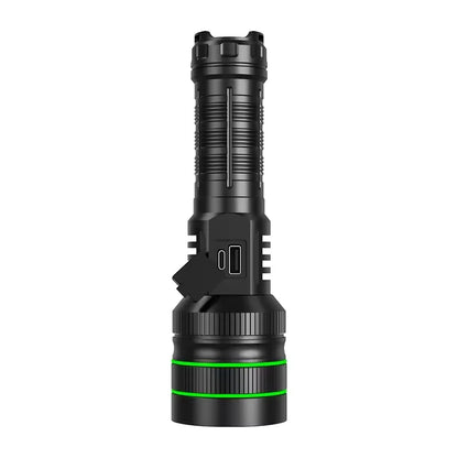 Bright Spotlight Long Range LED Flashlight Type-C Charging Strong Light Lamp Tactical Torch Waterproof Zoom Outdoor Lantern