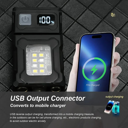 MINI USB Rechargeable LED Flashlight Portable Tail Magnet Flashlight Super Bright Camping Lantern Side COB Emergency Light
