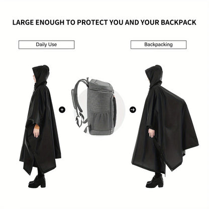 Outdoor 3 In 1 Military Raincoat Hooded Sleeve Waterproof Rain Poncho Motorcycle Rain Cover Camping Hiking Travel Rainwear Tent