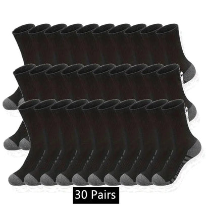 10/20/30 Pairs Men's Classic Crew Socks Unisex Sports Socks for Men Running Basketball Anti-slip Outdoor Breathable Man Socks