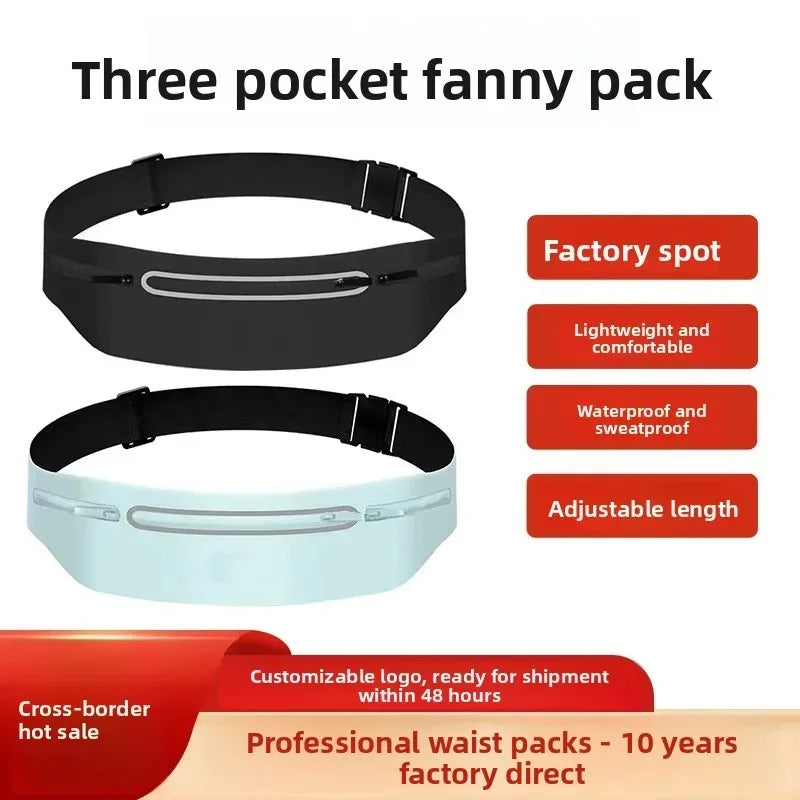 Running sports fanny pack Outdoor sports Lightweight waterproof invisible anti-theft equipment Men's and women's multi-function