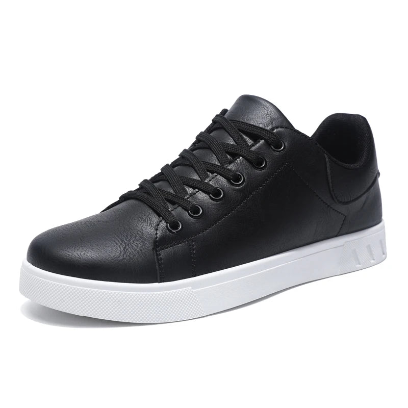 Men’s Leather Casual Sneakers – Comfortable Skateboard Shoes, Urban Style Fashion Trainers