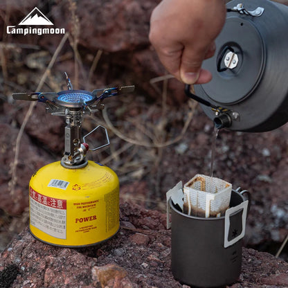 CAMPINGMOON XT-2F Xuanfeng Titanium Rocket Stove Portable Mini Camping Gas Burner Stable Voltage Output Outdoor Cooking Furnace