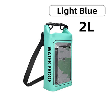 2L/5L PVC Swimming Waterproof Bag,Mobile Phone Waterproof Dry Bag for Trekking Drifting Rafting Surfing Boating Storage Bag