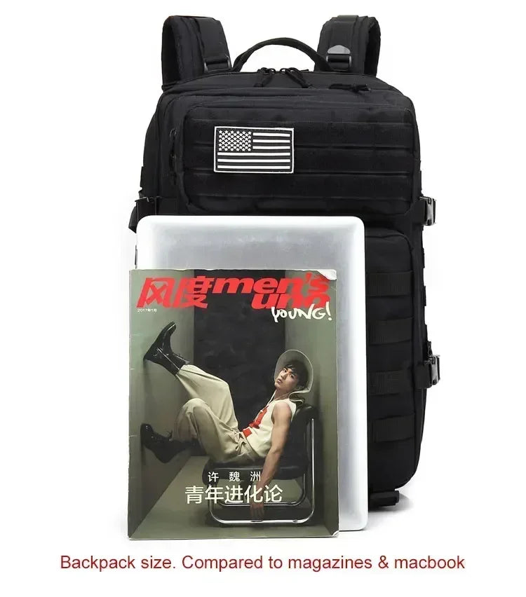 2Q-50L Tactical Backpack Men's Travel Large Capacity Rucksacks Men Waterproof Outdoor 1Sports Multi-functional Bags