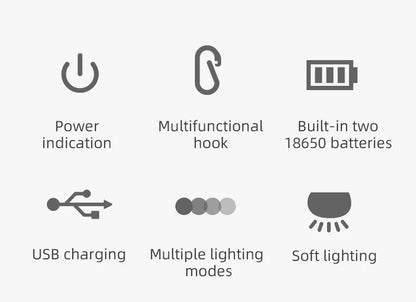 NATFIRE LV10 Camping Light USB C Rechargeable 230 Hours With 5 Colors Flashlight For Outdoor Tent Lamp Emergency Lantern