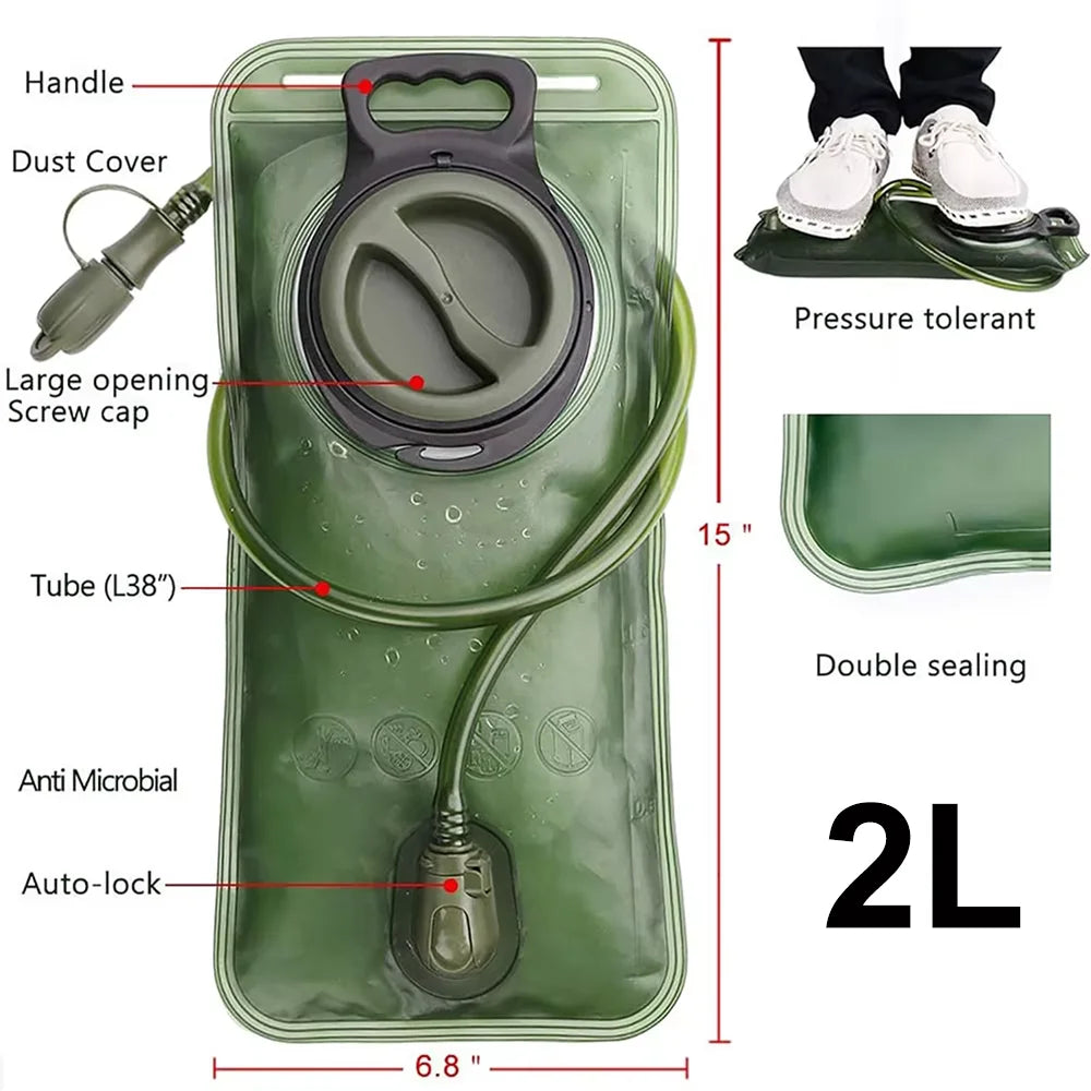 Hydration Bladder 2L Water Bladder for Hiking Backpack Leak Proof Water Reservoir Storage Bag Hydration Pack for Cycling Running