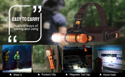 Wurkkos HD20 Headlamp 21700 Fishing Flashlight 2000 Lm Dual LED USB Reverse Charging Magnetic Tail Cap EDC Work & Camping