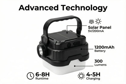 Solar Powered Camping Lantern with Ultra Long Battery Life for Outdoor Tent Emergency Lighting Home Use