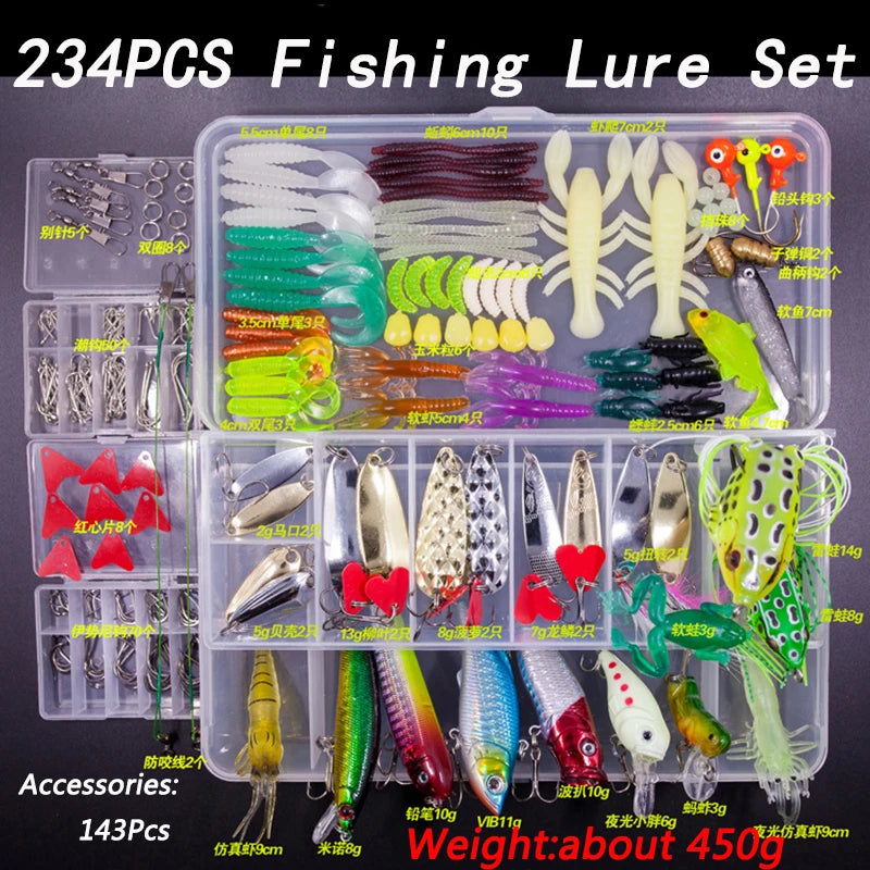 Soft and Hard Bait Lure Kit with Box