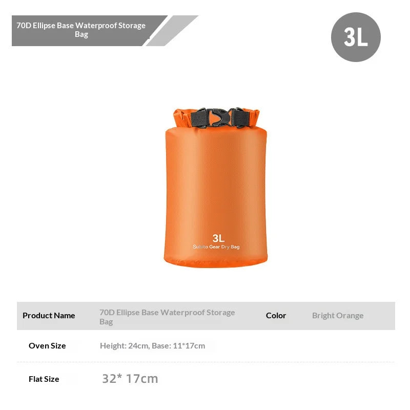 3L 5L 12L 20L 35L Waterproof Dry Sack Ultralight Outdoor Storage Bag For Kayaking Rafting Swimming Drifting Camping Beach