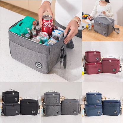 Capacity hand-held with shoulder strap insulated bag, lunch box bag, student thickened waterproof lunch bag。-zmt
