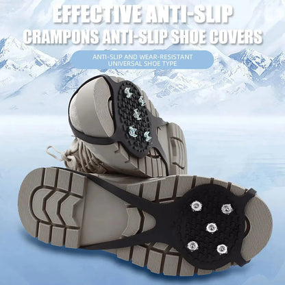 1 Pair 5 Studs Anti-Skid Ice Snow Camping Walking Shoes Winter Safety Boots Universal Professional Climbing Crampons