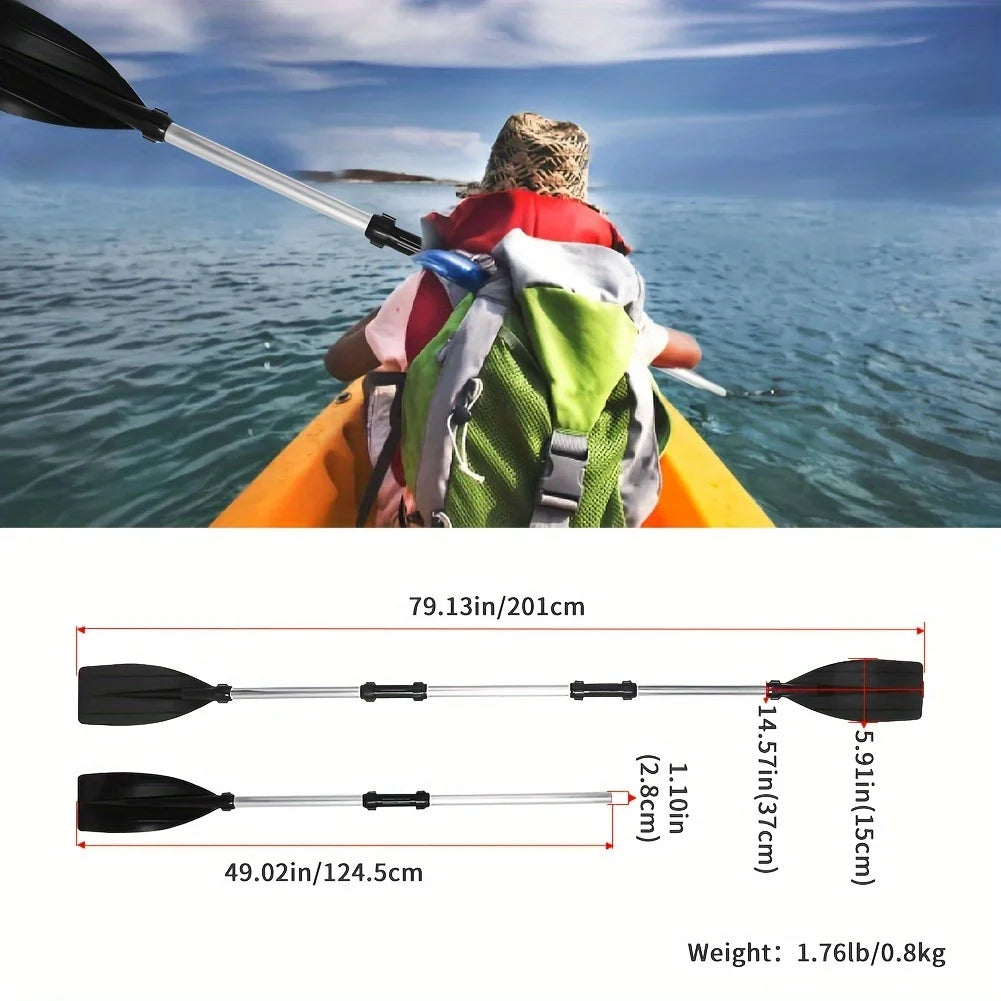 Detachable Kayak & Canoe Paddle – Ribbed Blade Floating Oar for Boats, Rafts & Surfing