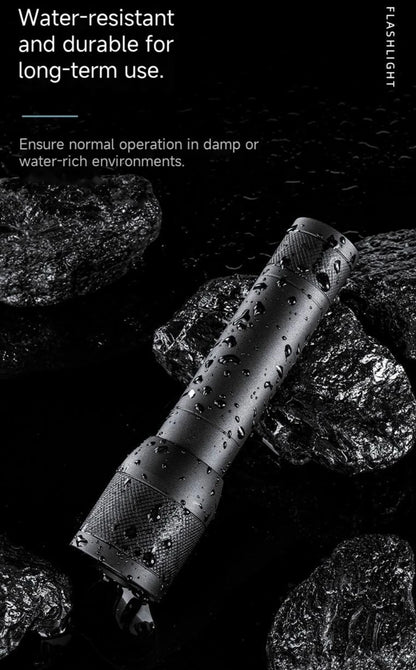 Super bright LED aluminum alloy flashlight Rechargeable torch Outdoor searchlight Portable camping light With telescopic zoom