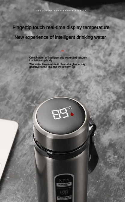 SoftAura Stainless Steel Thermos Bottle LED Temperature Display 500ML- 1L Sus304 Vacuum Flask Portable Cup  2026 New