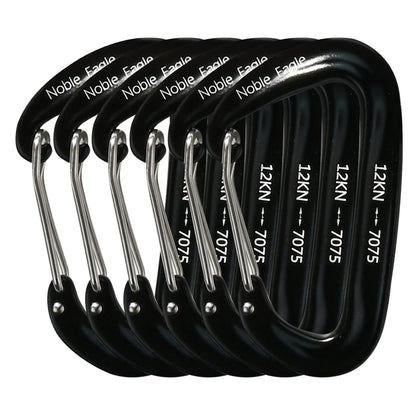 6PCS 12kN Aluminum D Ring Carabiners Heavy Duty Hook Lightweight Outdoor Camping Hiking Clips Buckle Set for Backpack Gear
