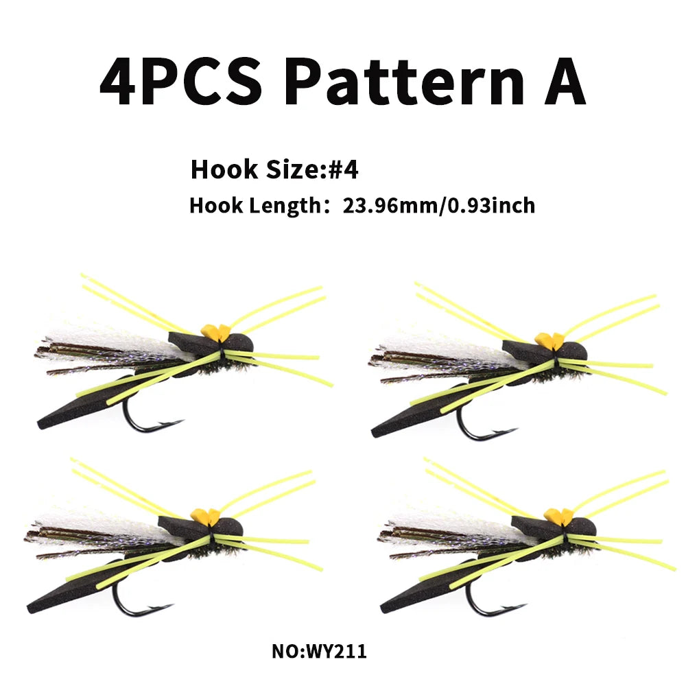 Bimoo Madam Spider Foam Hopper Flies (4 Pack)