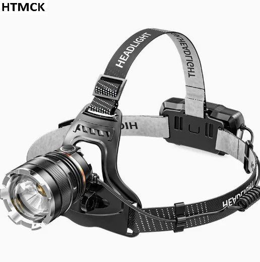 Rechargeable LED Headlamp Powerful Head Flashlight Optional Motion Sensor for Fishing Camping Rescue