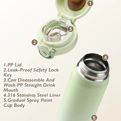 500ml large capacity thickened 316 stainless steel vacuum Thermal insulation portable Tumbler Thermos Water bottle Coffee cup