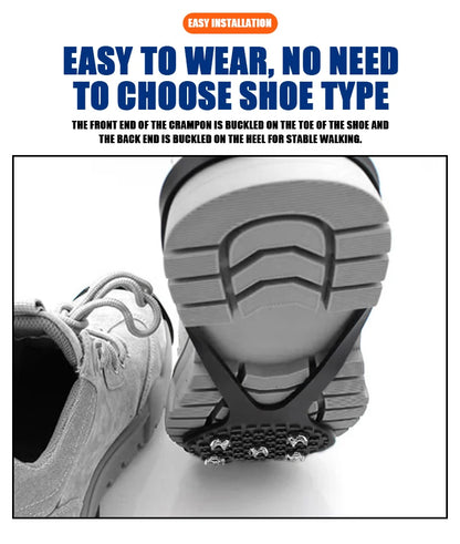 1 Pair 5 Studs Anti-Skid Ice Snow Camping Walking Shoes Winter Safety Boots Universal Professional Climbing Crampons