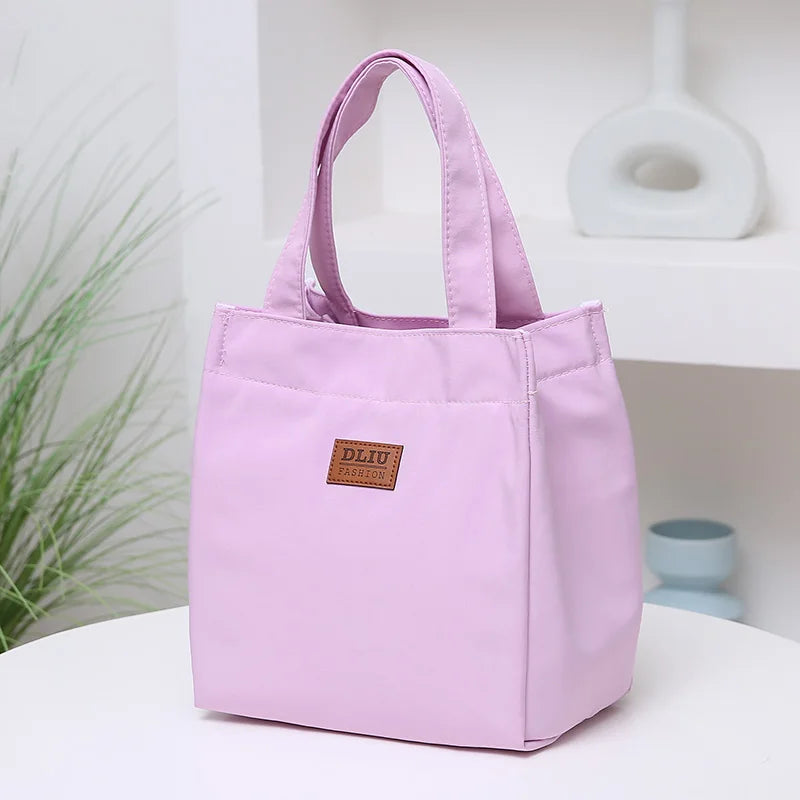 Large Capacity Lunch Bag with Aluminum Foil Insulation for Work, Simple and Practical Top Handle Bag