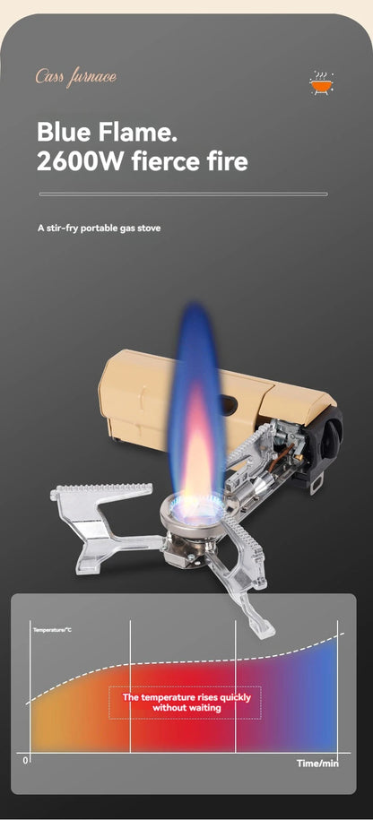 2600W Portable Folding Stove Camping Gas Stove Outdoor Hiking BBQ Travel Cooking Grill Cooker Cassette Gas Burner