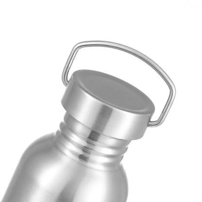 Portable Stainless Steel Bicycle Water Bottle Sports Fitness Single Walled Vacuum Insulated Metal Flask