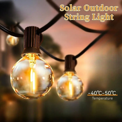 LED String Lights Bulbs 21Meter G40 Globe Lights Outdoor Garden Patio Waterproof Decoration Solar Power Garland Wedding Lighting