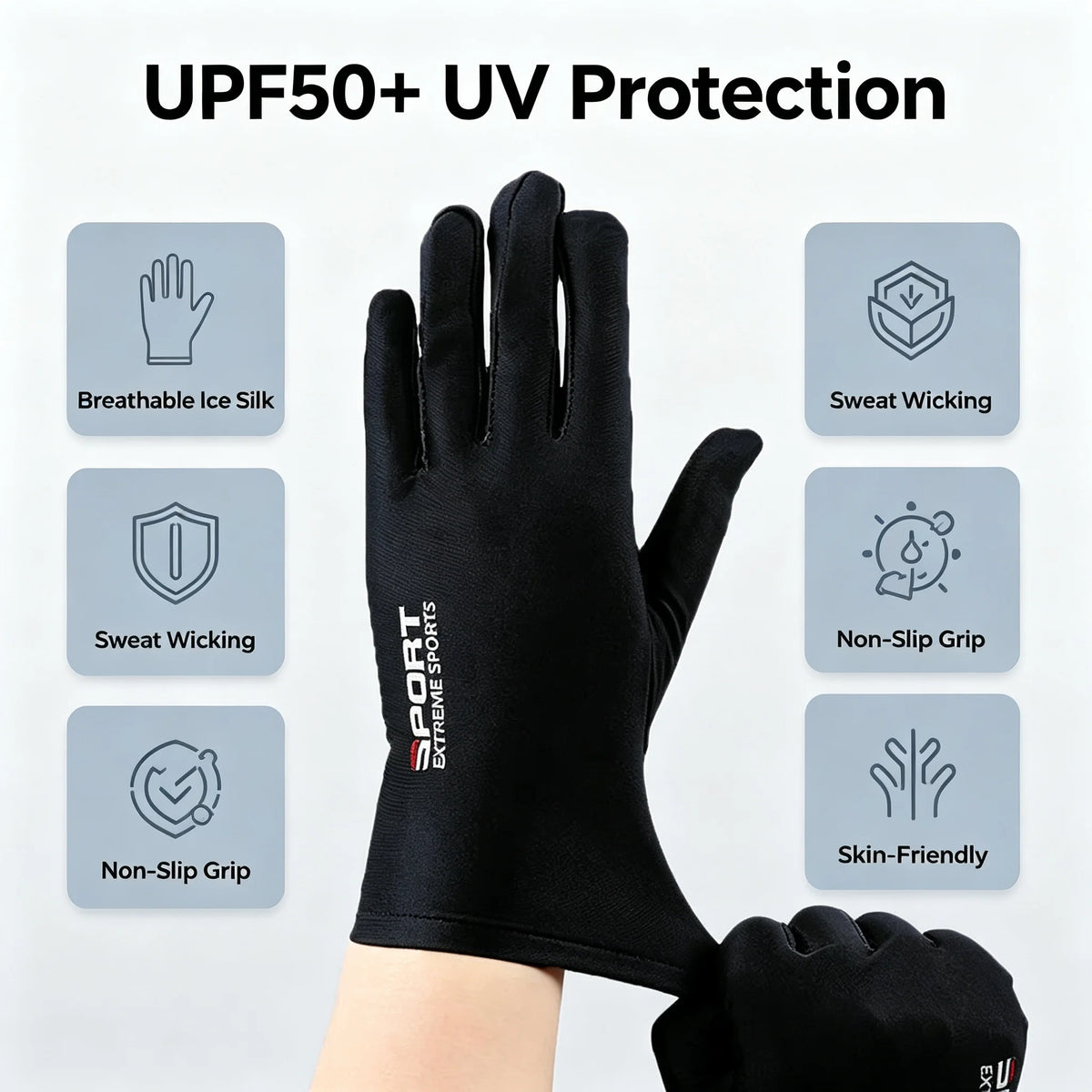 Ice Silk Sun Protection Fishing Gloves