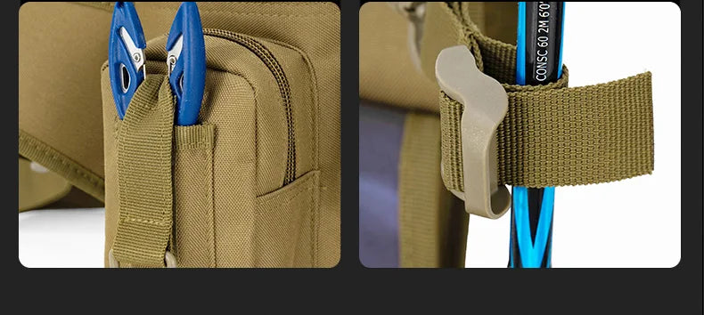 Fishing Tackle Sling Backpack with Rod Holder