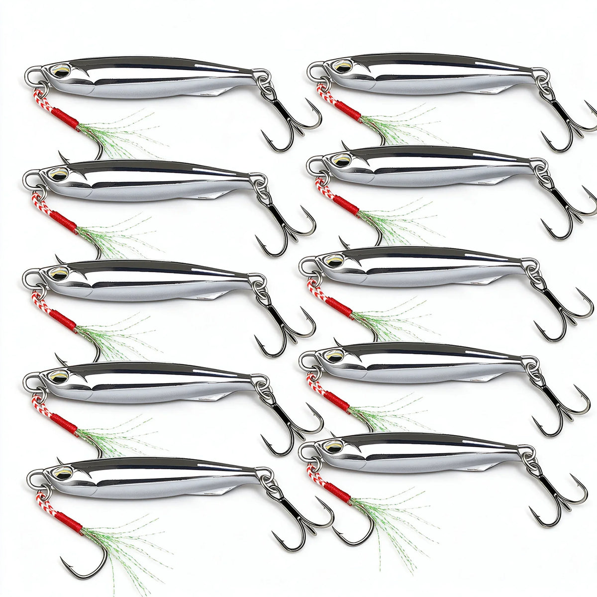 10Pcs Metal Casting Jig Spoon Lure Set 30g 40g With Hook Sea Bass Casting Jigging Artificial Bait, Mackerel