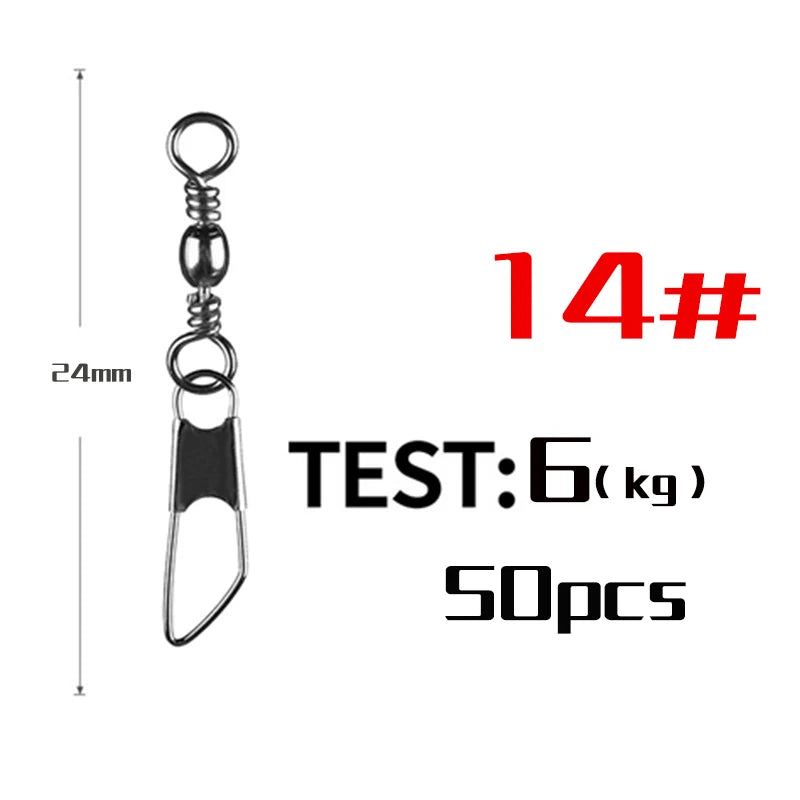 Stainless Steel Snap Swivels (50 Pack)