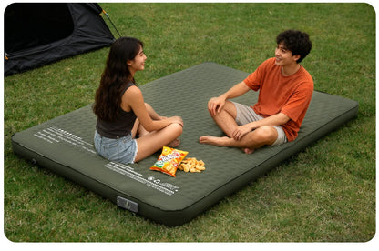 MOUNTAINHIKER Single Double Person Self-inflating Mattress Thick 10cm Compact Folding Camping Sleeping Bed Pad Air Mat Floor