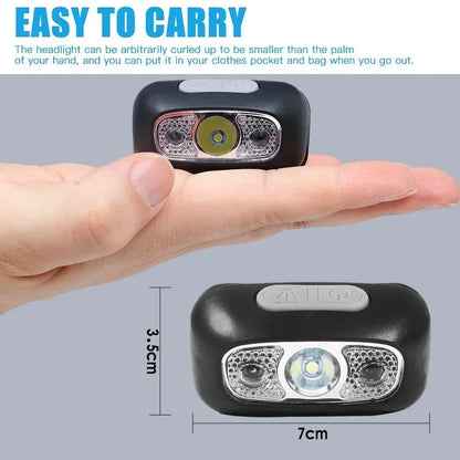 HOMEFISH Super Bright LED Headlamp  Rechargeable Sensor Headlight Waterproof Flashlight for Camping Hiking Fishing Emergenc