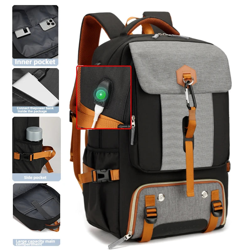 Backpack for men, large capacity travel bag, outdoor waterproof luggage bag, business trip hiking bag, student backpack, backpac