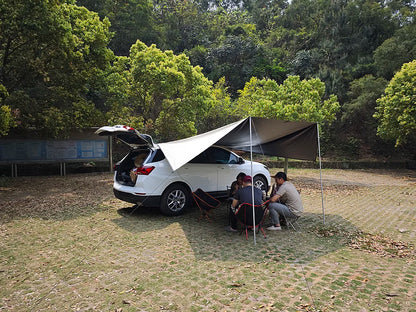SUV Car Side Awning Tarp Black Coating Waterproof UV Protection Suction Cup Shelter Tent Camping Touring Outdoor Shade Manta Ray