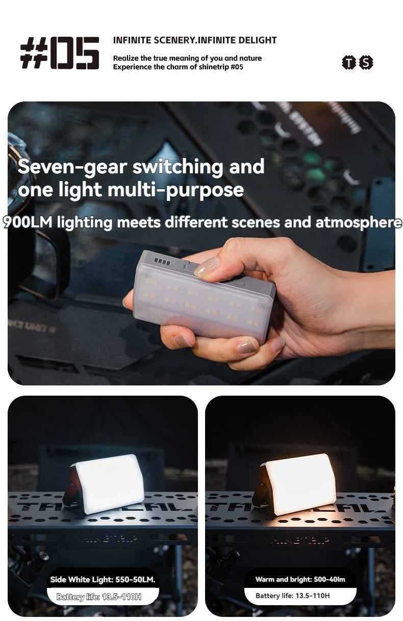 ShineTrip 05 Series Card style Camping Light Atmosphere Lighting Outdoor Hiking Convenient Camping Light Multi purpose Light