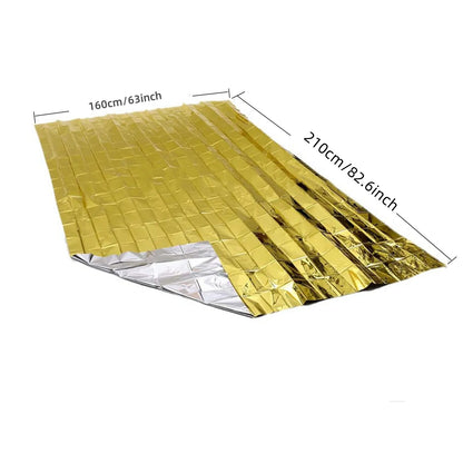 160*210cm Emergency Blanket Waterproof Keep Warm Blanket Camping Survival Tool Life Saving First Aid Insulation Tools  Gold