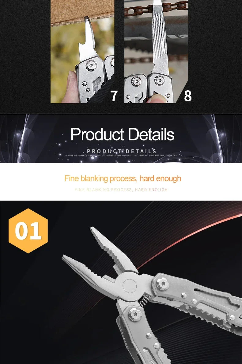 Multi-tool Pliers Outdoor Combination Knife Pliers Stainless Steel Folding Portable Multi-purpose Camping Survival Pliers Tools