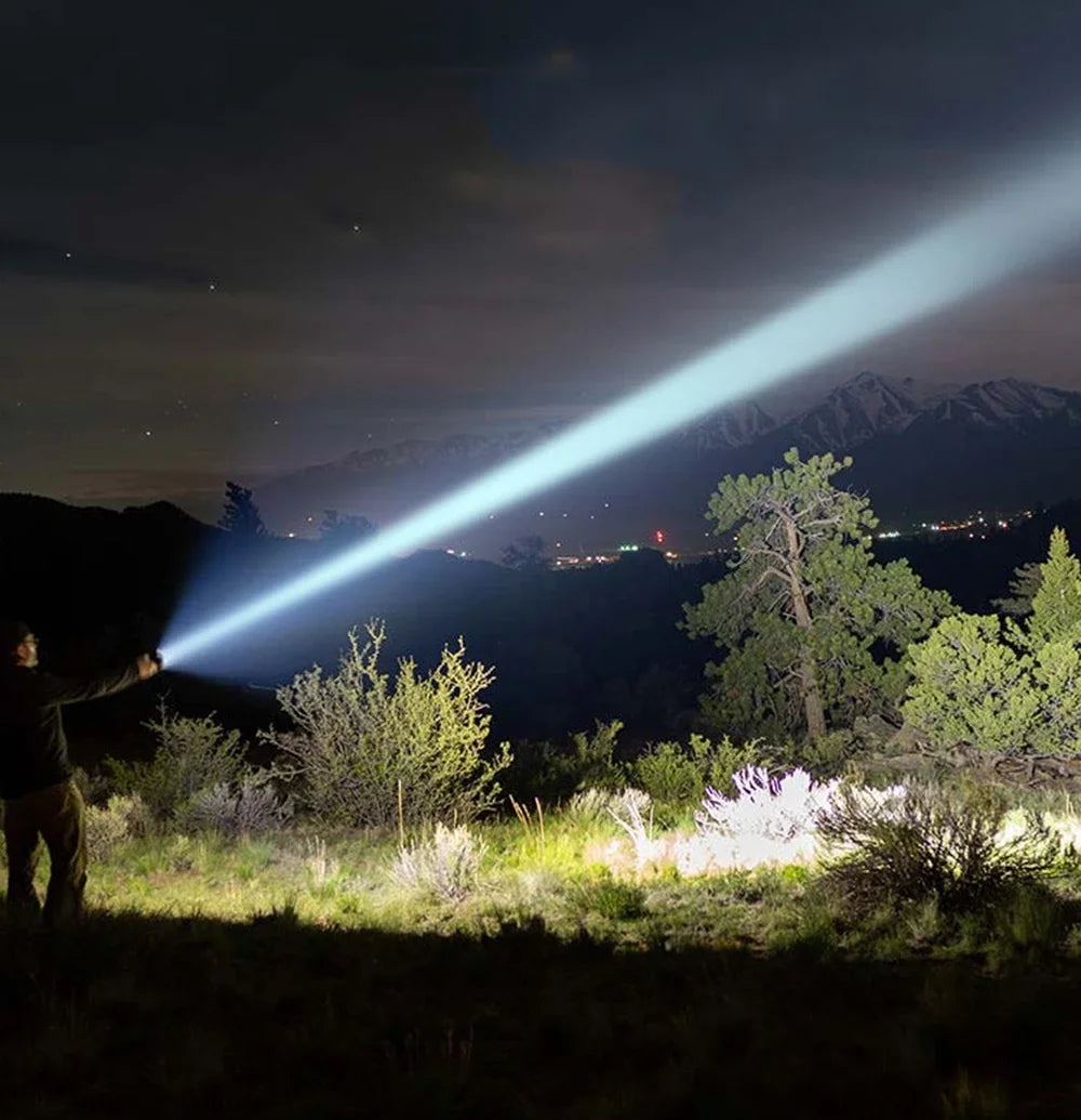 LED Flashlight Rechargeable Torch High Power Strong Light Flashlight Long Range Tactical Zoom Lamp Outdoor Camping Lantern