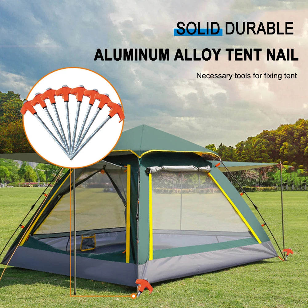 8/24Pcs Camping Pegs Drill In with Hex Socket Stakes Ground Anchors Camping Stakes Tent Ground Nail Screw in Camping Tent Pegs