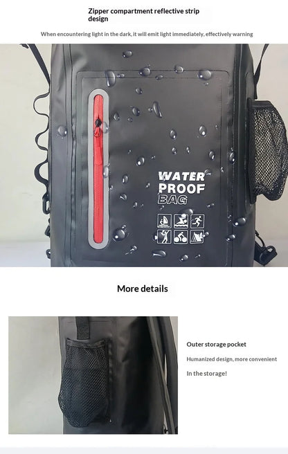 PVC Waterproof Dry Bag Backpack Capacity For Kayak Canoe Rafting Diving Beach Swimming Trekking Camping Shoulder Storage Bag