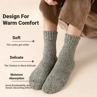 3 Pairs Men's Socks Winter Thick Towel Man's Outdoor Sports Long Socks Cold Resistant Frost Proof Snow Socks For Man Gift 39-44