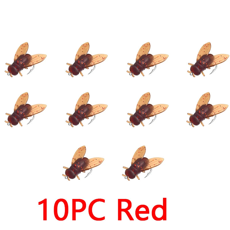 Soft Rubber Insect Flies Set (10 Pack)