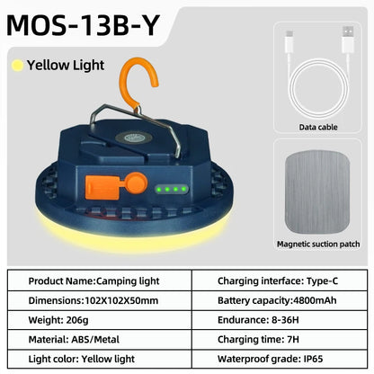 MOSLIGHTING Camping Light Rechargeable Lantern Portable Flashlight Emergency Night Market Lights Outdoor Camping Bulb Tent Lamp