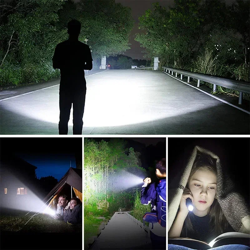 Rechargeable Flashlights High Power LED Tactical Flashlight Super Bright Handheld Hunting Torch Light for Emergency Hiking