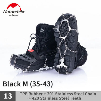 Naturehike-Non Slip Climbing Crampons Cleats Shoe Cover Ice Gripper for Spikes Hiking Winter Manganese Steel Outdoor Cleats Shoe