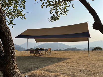 Top Lander Large Camping Waterproof Tarp Oxford 4X6 Outdoor Canopy Sun Shelter Tent Tourist Awning Shade for Multiple People