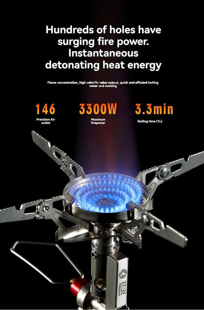 CAMPINGMOON XT-2F Xuanfeng Titanium Rocket Stove Portable Mini Camping Gas Burner Stable Voltage Output Outdoor Cooking Furnace
